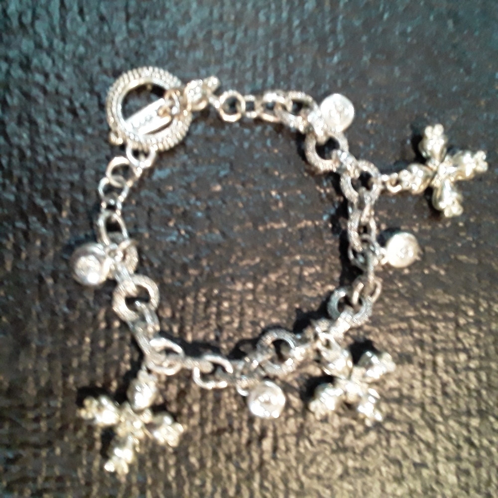 Silver toned rhinestone bracelet